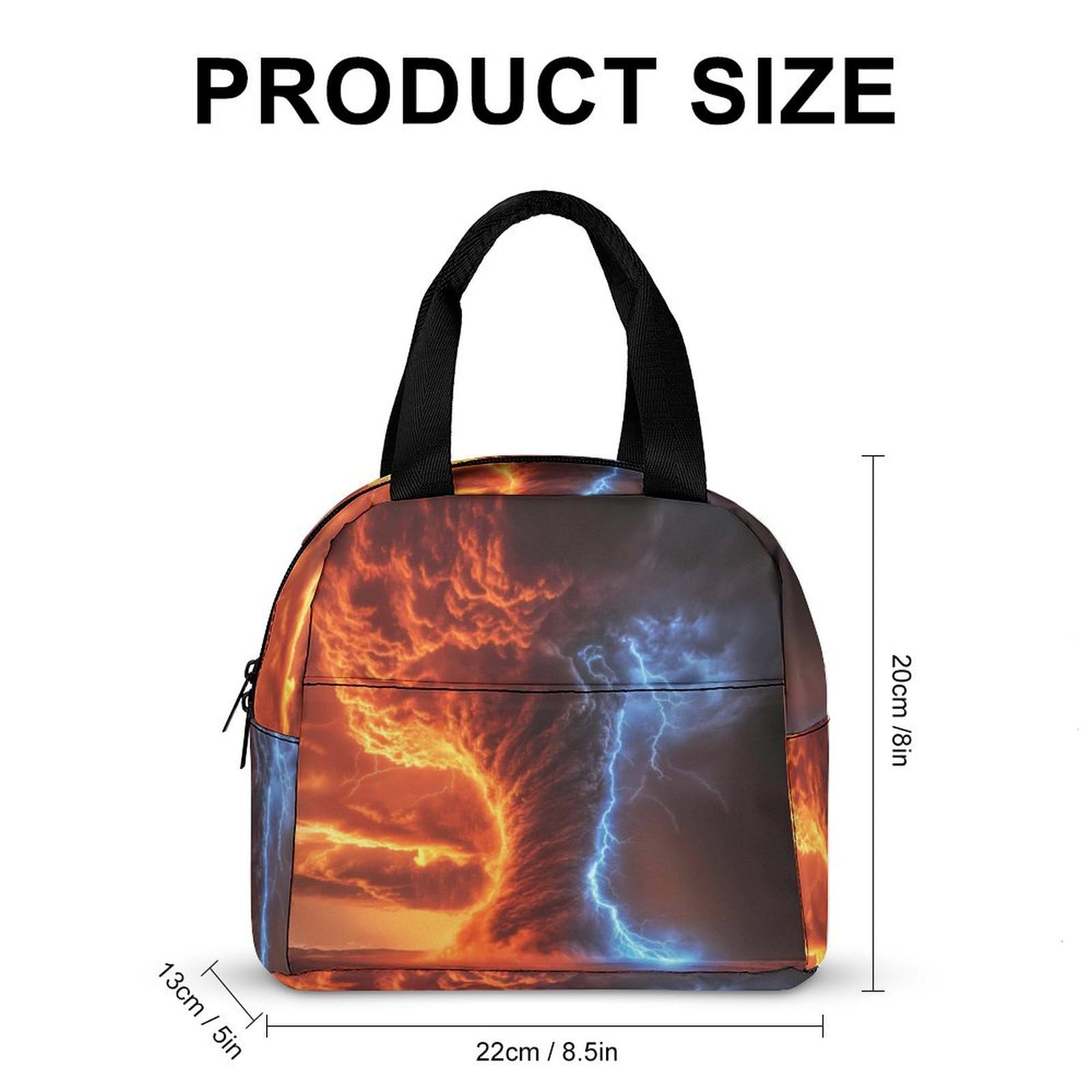 Tornado Thunderstorms Lunch Bag for Women Men Adult Handle Insulated Container Tote Lunch-Box