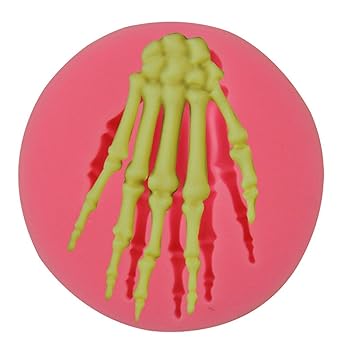 Outgeek Silicone Cake Mold Skull Hand Designed Handmade Fondant Mold Cookie Mold for Halloween Party Past