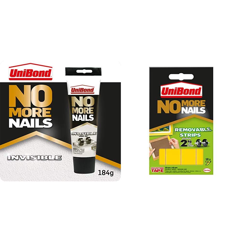 Buy UniBond No More Nails Invisible, HeavyDuty Clear Glue & UNI781739