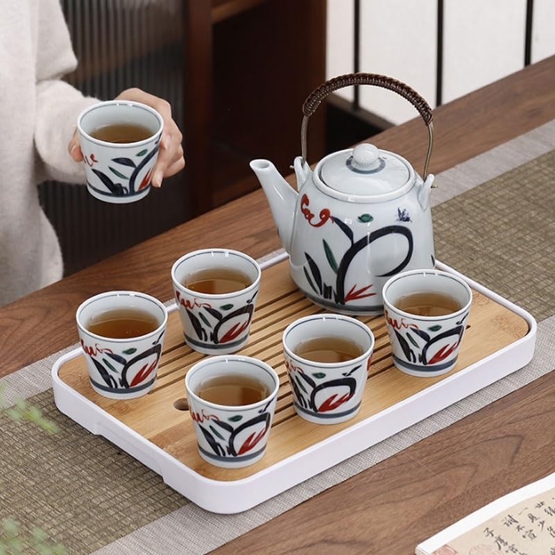 Large Capacity Ceramic Teapot Tea Cups with A Filter Screen Set for Party Afternoon