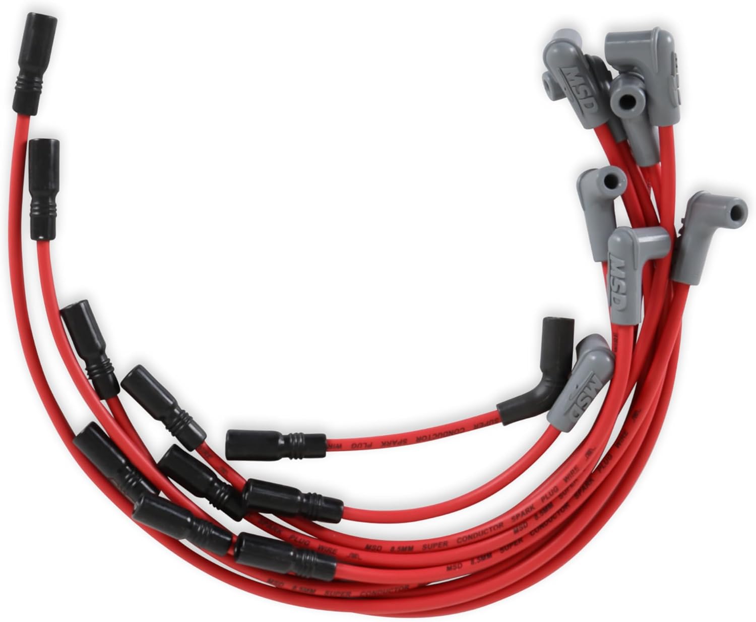 MSD 32149 Super Conductor Spark Plug Wire Set Red Compatible with 1993-1996 Chevy® LT1 Camaro®