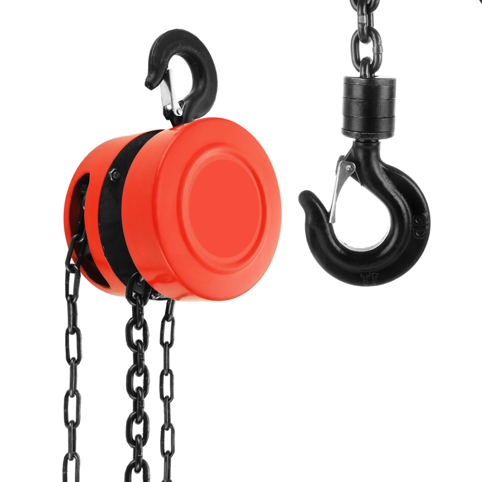 YAYODS Hand Chain Hoist 1 Ton 2200 lb Capacity 10 ft Manual Chain Hoist with G80 Load Chain, Chain Fall Hoist for Warehouse Building Automotive