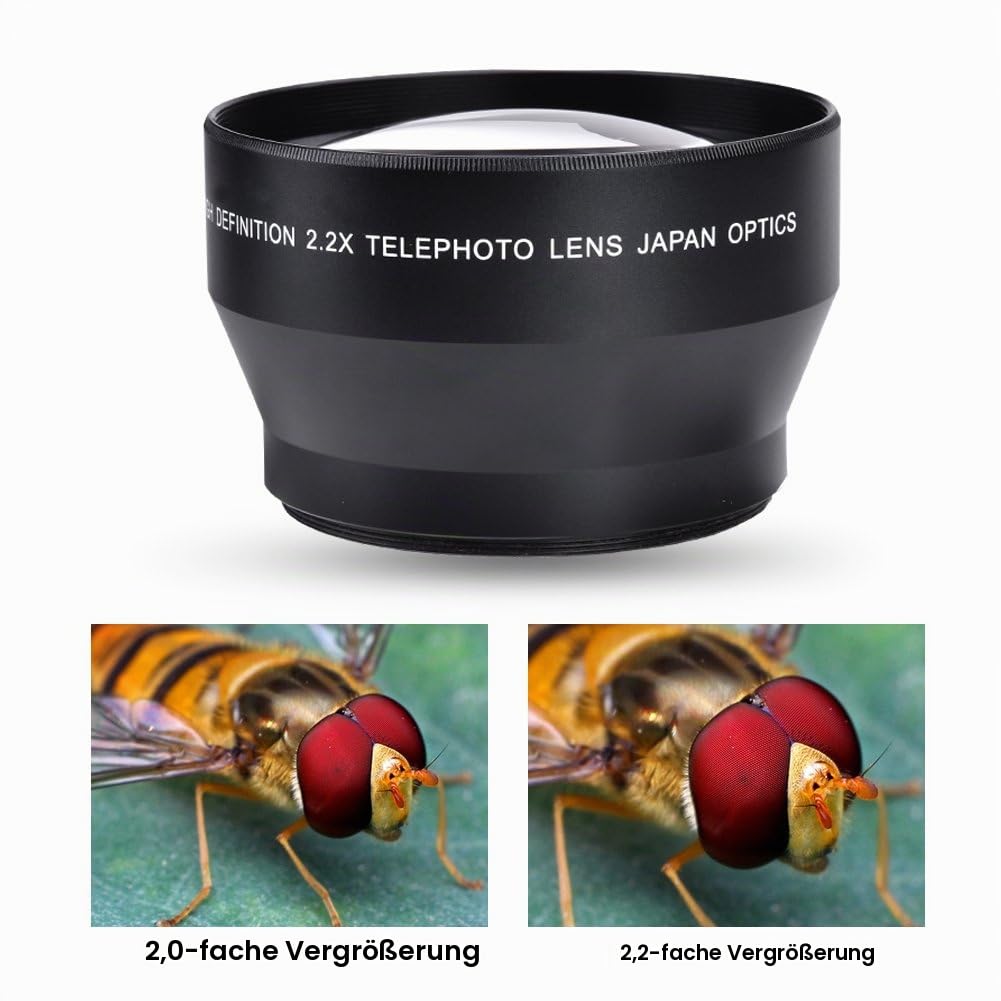 Universal 67mm 2.2X High Definition Telekonverter Teleobjektiv DSLR-Kameras Zubehör
