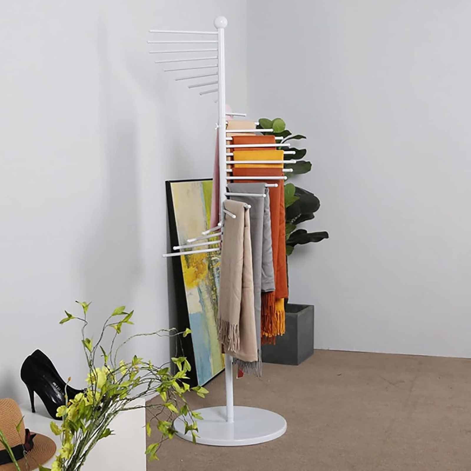 Soporte de metal en espiral para bufandas, ahorro de espacio, para bufandas, cinturones, pantalones y mantas, solución de almacenamiento de ropa para el hogar y comercial