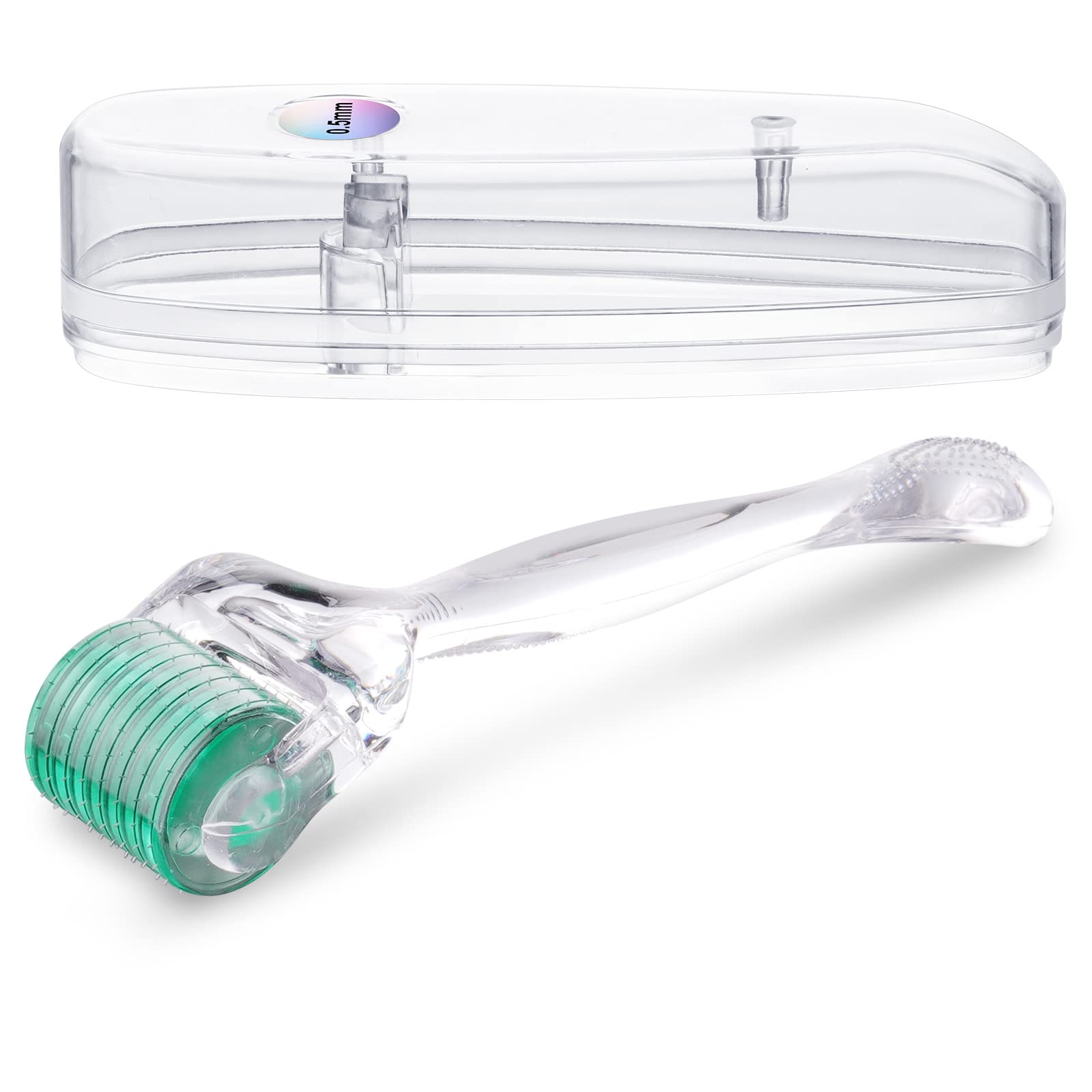 ACWOO Derma Roller, 0.5mm Titanium Needles Beard Roller for Men and Women, Beard Growth Roller Microneedle Roller for Stimulate Beard and Hair Growth, Fine Lines, Enlarged Pores, Skin Care (0.5mm)