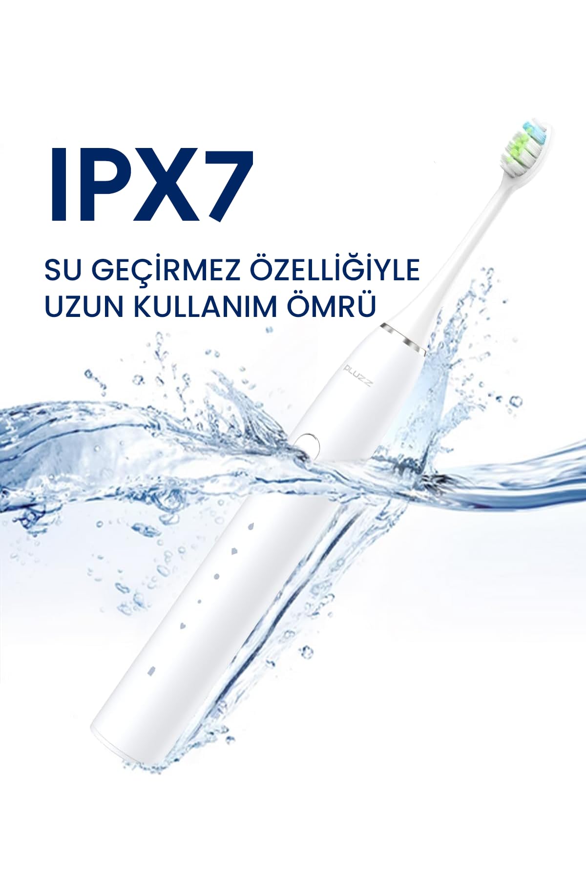 Pluzz Smart Sonic Elektrikli Şarjlı Diş Fırçası 180 Gün Şarj Süresi (LACİVERT)