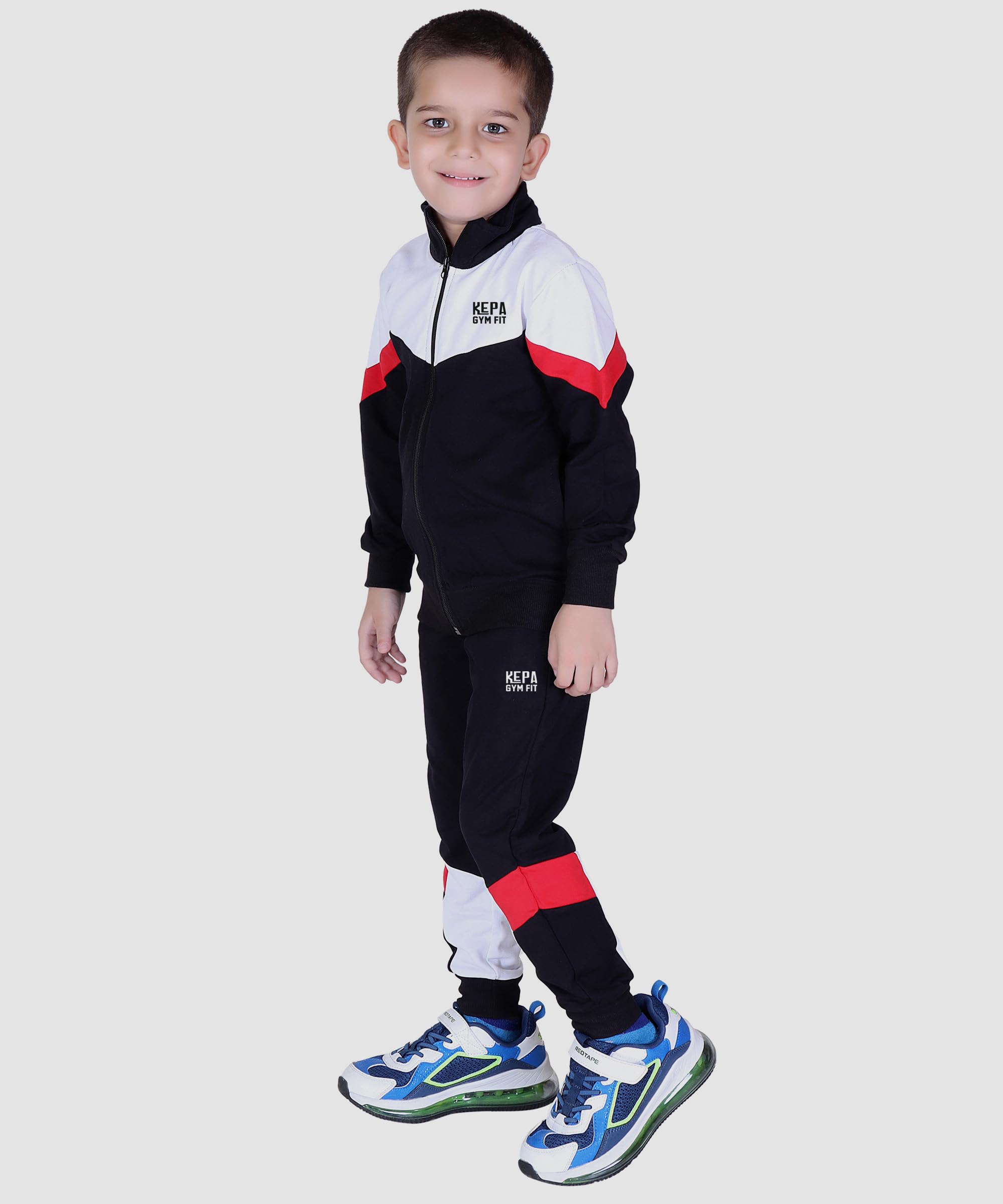 Kepa Boys Fleece Cotton Winter Wear High Neck Tracksuit For Kids 2