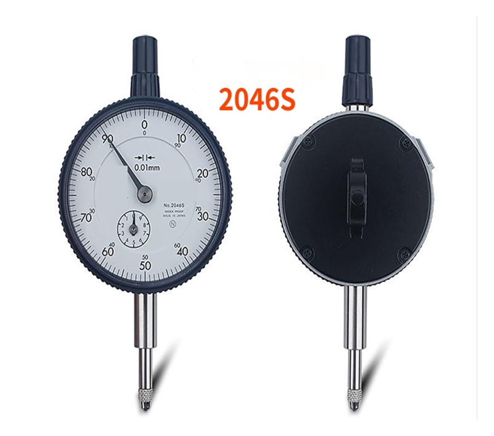 Comparateur Jauge à Cadran 0-10mm mètre précis 0.01mm indicateur de résolution Instrument de Mesure indicateur à Cadran 2046S