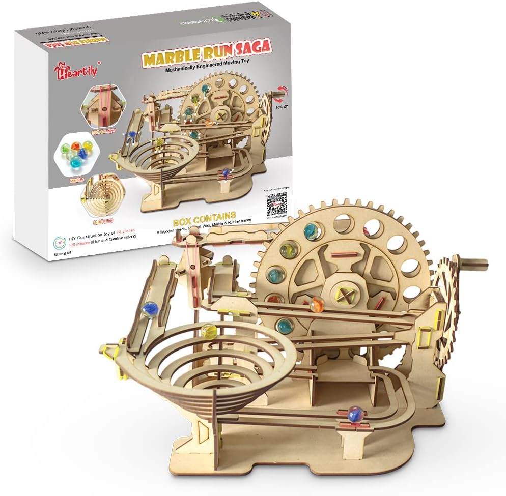 HeartilyMarble Run SAGA DIY STEM Kit Fun Toy Kid Engineering & Science Toys for Kids Birthday Gifts for Boys & Girls Made in India