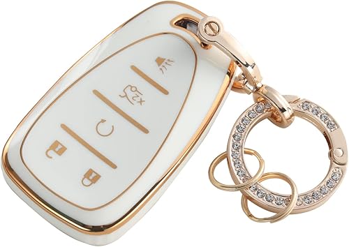 Funda para llavero compatible con Chevy, funda de TPU suave para llave de Chevrolet Equinox Malibu Camaro Traverse, Para Chev 5 Botones