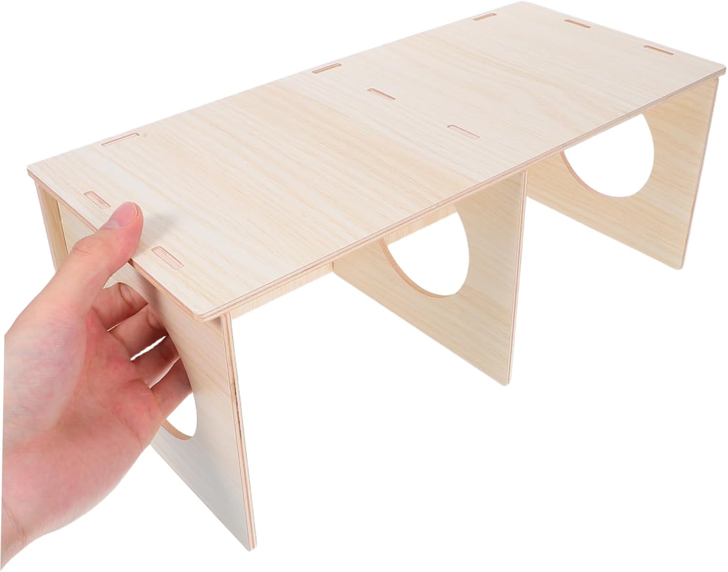 TOYANDONA Solid Wood Small Animal Habitat Multi-Chamber Hamster Maze House Wooden Small Pet Nest Hidden Chambers