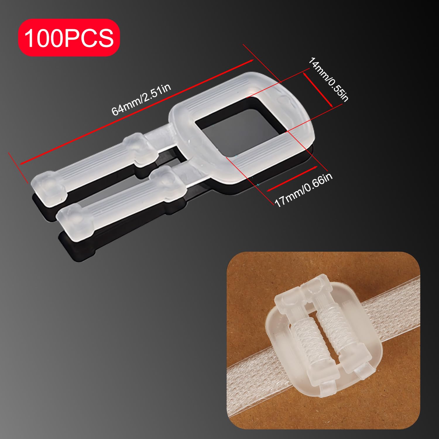 Iplusmile 100 Pezzi Fibbie In Plastica Per Cinghie - Clip Per Reggiatura Trasparenti - Per Imballaggio E Spedizione