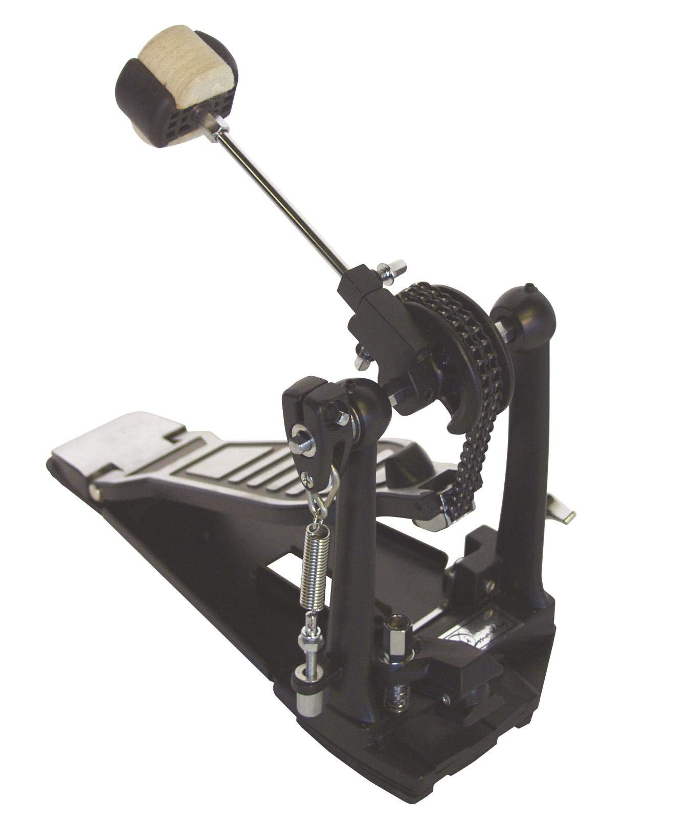 Pedale per cassa batteria con piastra e doppia catena ad uso professionale Dimavery DFM-500
