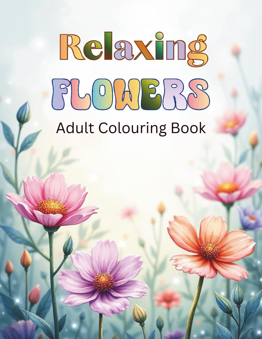 Relaxing Flowers Adult Colouring Book: 50 Beautiful Floral Designs