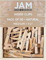 Vista 128 de JAM PAPER Wood Clip Clothespins - Small - 7/8 Inch - White - 50 Clothes Pins/Pack