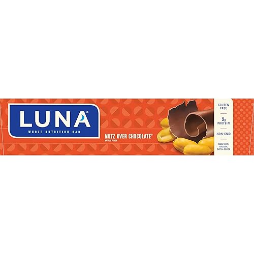 Miniatura 14 de LUNA Bar - Nutz Over Chocolate Flavor - Gluten-Free - Non-GMO - 7-9g Protein - Made with Organic Oats - Low Glycemic - Whole Nutrition Snack Bars -