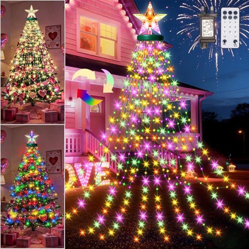 Valentine's Day Decoration Tree Lights Indoor, 2M x 16 Strands 410LED Twinkle Tree Lights with Remote/11 Modes/Timer, Waterproof String Light Plug In Fairy Lights for Outdoor Valentines Decorations