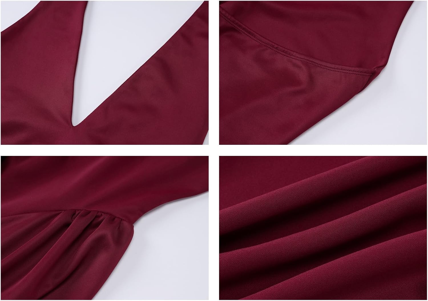 Voghtic Women's Sexy Deep V Neck Halter Backless Mini Dresses Party Clubwear Pleated A Line Short Dress - Image 7