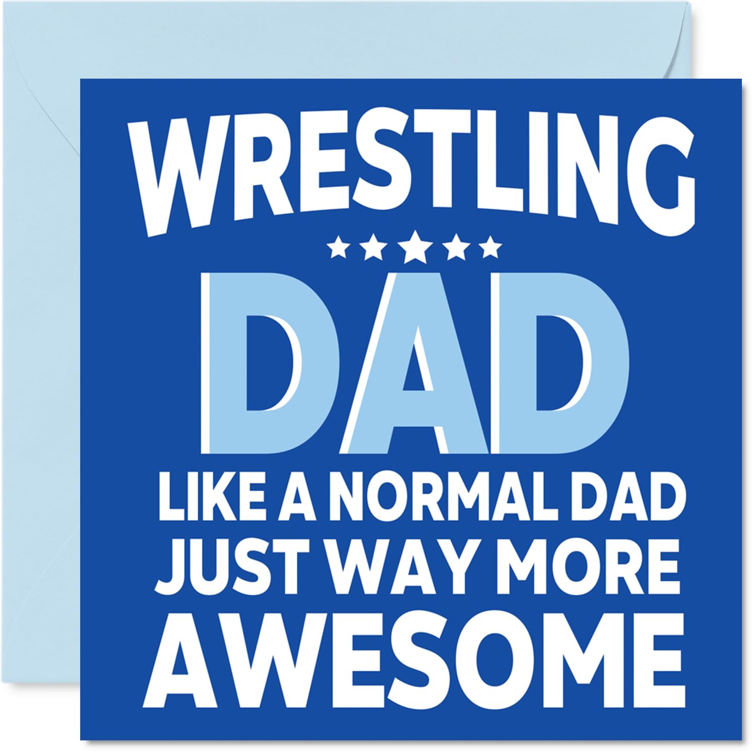 Wrestling Birthday Card for Dad - Awesome Dad Sports - Happy Birthday Card for Men, 145mm Male Greeting Cards