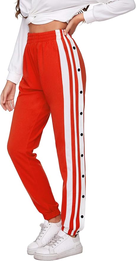 SOLY HUX Pantalones casuales de pierna ancha con cintura elástica a rayas  laterales divididos para mujer : Amazon.com.mx: Ropa, Zapatos y Accesorios