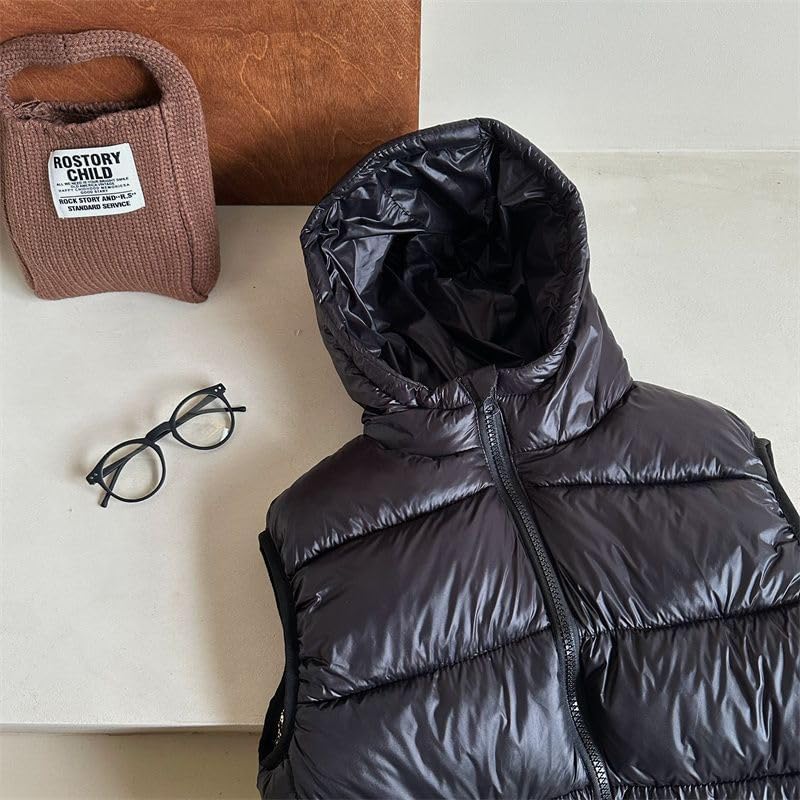 Children's Hooded Vest Autumn & Winter New Item Thick Winter Vest 3-12 Years Old Warm Cotton Jacket Lightweight Soft Design - Image 5