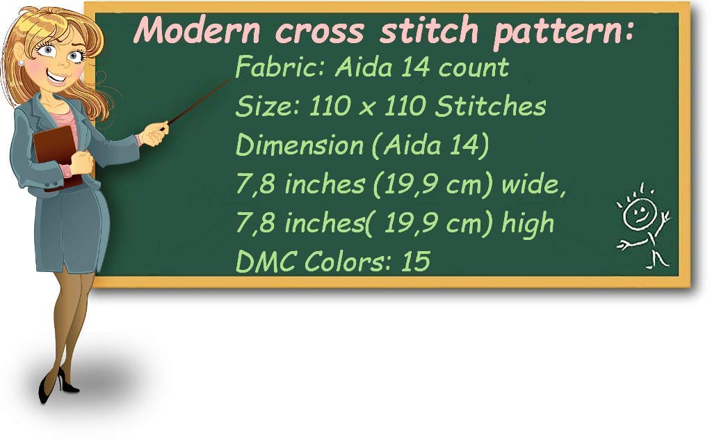 Cross Stitch Pattern Flowers PDF, Floral Easy Cross Stitch Pattern Design for Beginners, Rose Hip Simple Modern Counted Cross Stitch Chart, Home Wall Decor DIY, Materials are NOT Included!