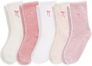 Women's Winter Furry Socks, 5 Pairs Women's Thermal Fluffy Socks, Thick Socks for Home and Sleeping, High Elasticity for Cute Gift - Size 35-41