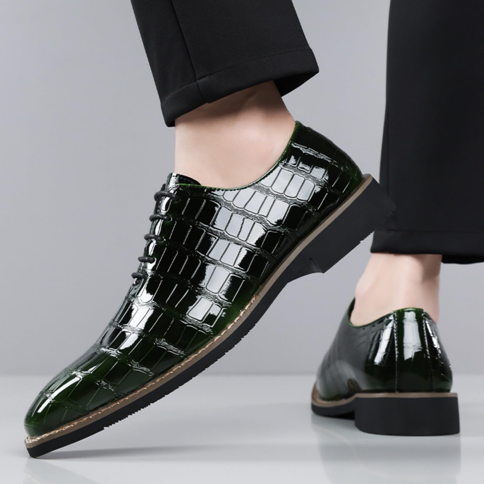 Hixingo Zapatos de Vestir Hombre Piel