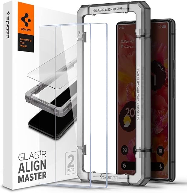 Spigen Pixel 6 Compatible AlignMaster Screen Protector Glass - 2 Pack