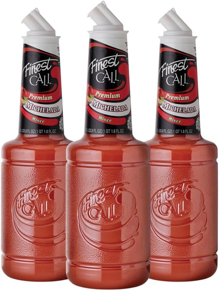 Finest Call Premium Michelada Drink Mix, 1 Liter Bottle (33.8 Fl Oz), Pack of 3