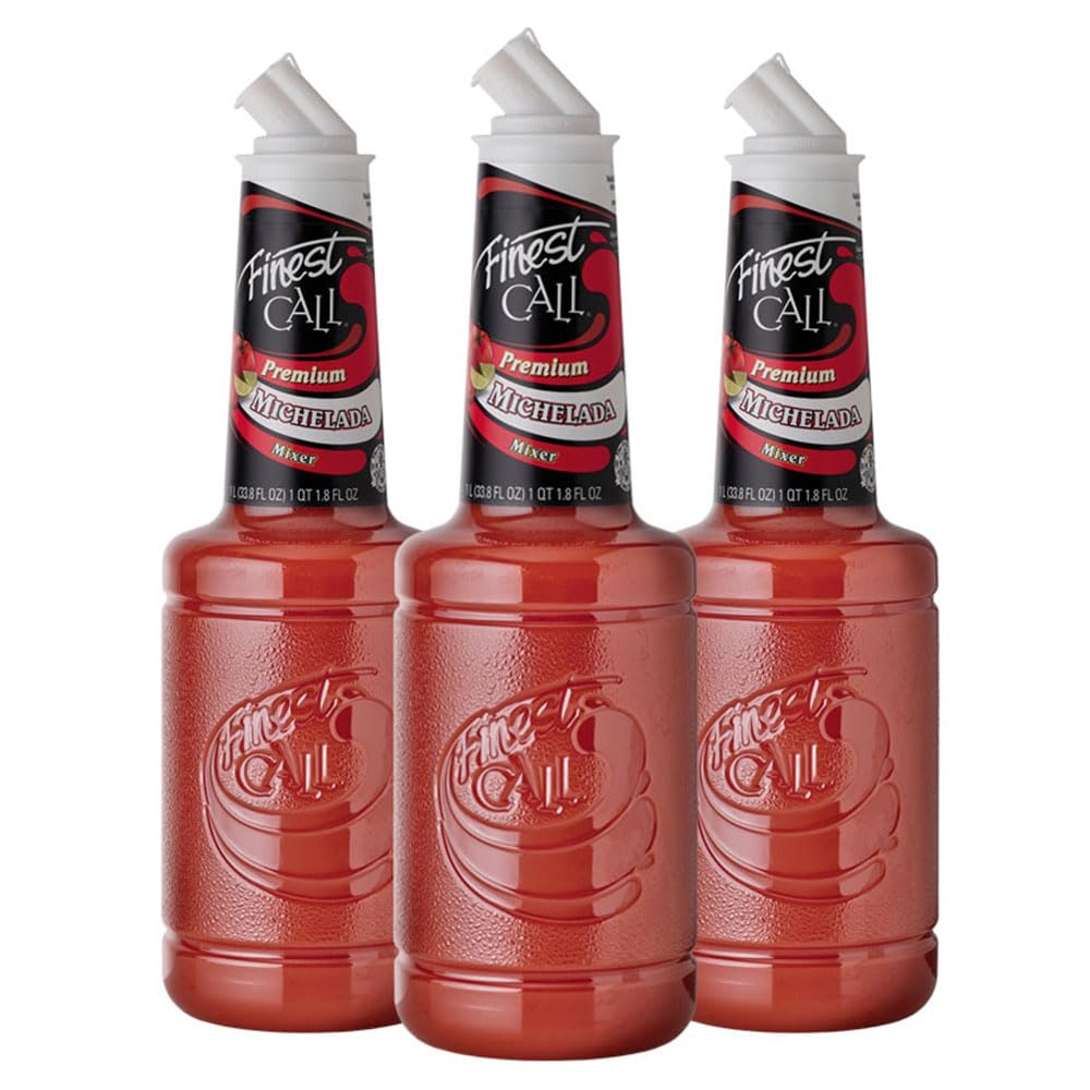 Finest Call Premium Michelada Drink Mix, 1 Liter Bottle (33.8 Fl Oz), Pack of 3