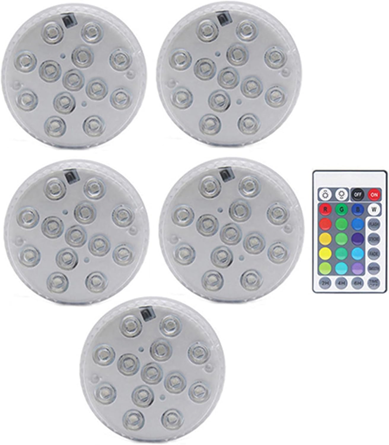 13leds Submersible Light IP68 Waterproof RGB Underwater Lights Aquarium Lamp for Fountain Pond Pool Vase Fish Tank Wedding Decor (Color : 1 Controller 5 Lamp)