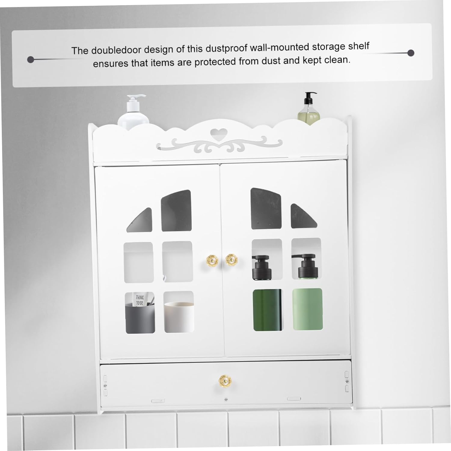 ABOOFAN Bathroom Wall Cabinet Vintage Design Storage Rack Over Toilet Decor Shelf