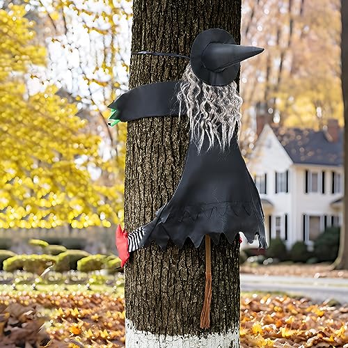 Joyin 48'' 2 Pcs Halloween Crashing Witch Into Tree Halloween Decoration, Halloween Outdoor Tree Trunks Or Pillars Decor #TOP5