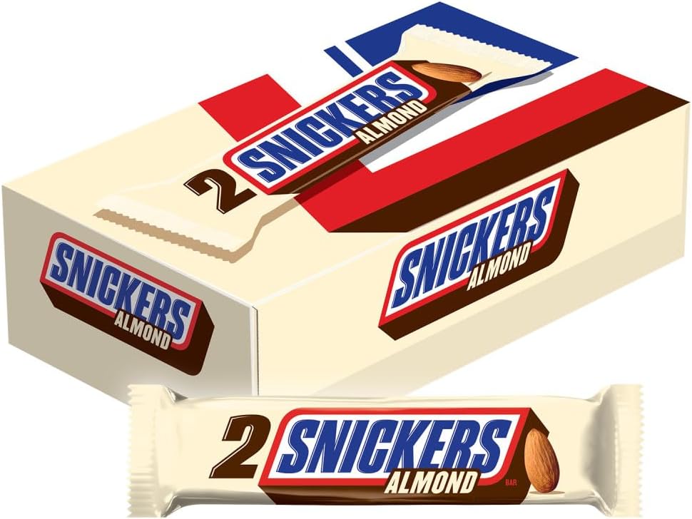Share Size Chocolate Candy Bar 3.23 oz Bar 24 Count Box Snickers Almond SNICKERS Almond Sharing Size Chocolate Candy Bars 3.23-Ounce Bar 24-Count Box