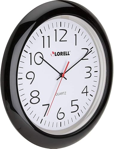 Miniatura 2 de Lorell Reloj de pared con números arábigos, 13-1/4 pulgadas, marco negro