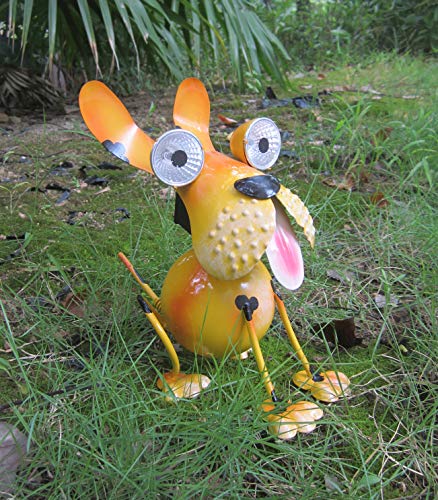 Dog Solar Lights Outdoor, Solar Animal Lights,Outdoor Funny Dog Statue for Garden Decor Yard Lawn Ornaments