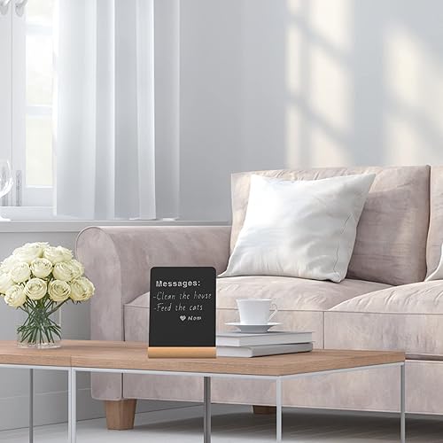 Miniatura 4 de Paquete de 6 letreros de pizarra de tiza, 6 x 8 pulgadas con soporte, letrero de pizarra de tiza de mesa para alimentos, pequeñas empresas,