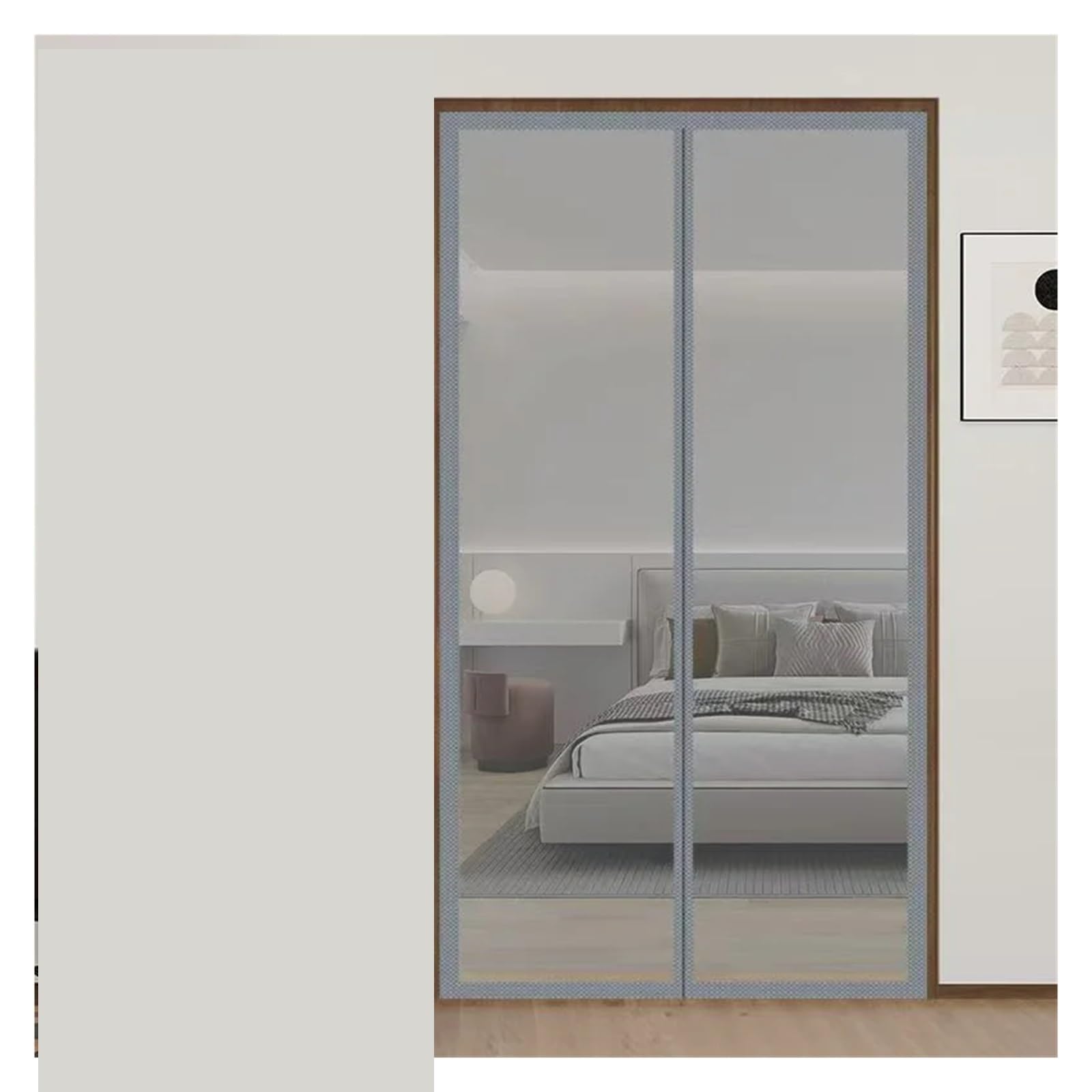 Moustiquaire de porte magnétique grise W100 x H240 cm pour chambre