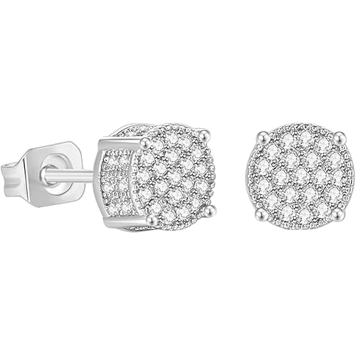 Diamond Earrings for Women 2025 New Round Square Hypoallergenic Studs Earrings Jewelry Anniversaries Valentine's Day for Her