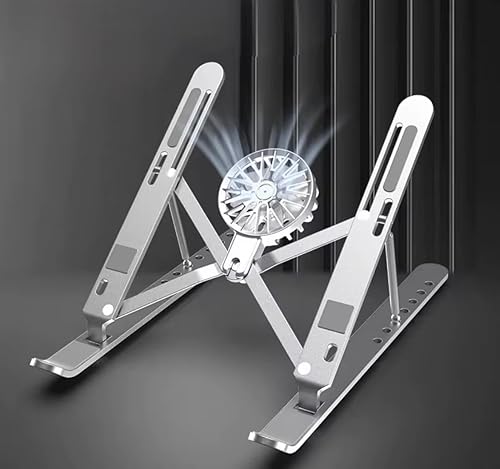 Miniatura 8 de Soporte ajustable para laptop con ventilador de refrigeración desmontable, elevador portátil plegable para portátil con disipador de calor,