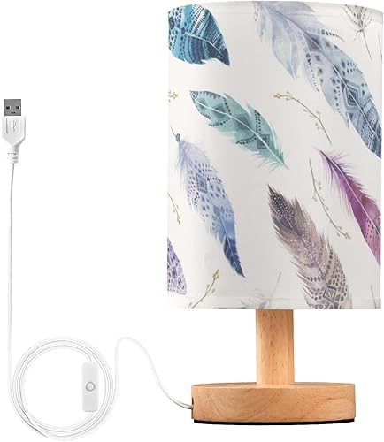 Miniatura 2 de Night Lamp Room Night Light Electric Watercolor Feathers Night Light for Kids Side Table