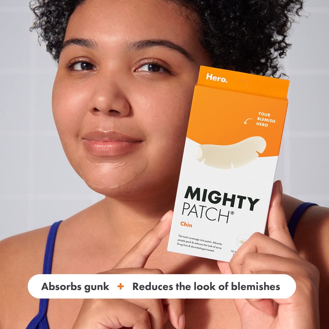 Hero Cosmetics Mighty Patch™ Chin Patch - XL Contoured Hydrocolloid Chin Patch for Blemishes and Pimples - Non-Irritating (10 Count) - Image 3