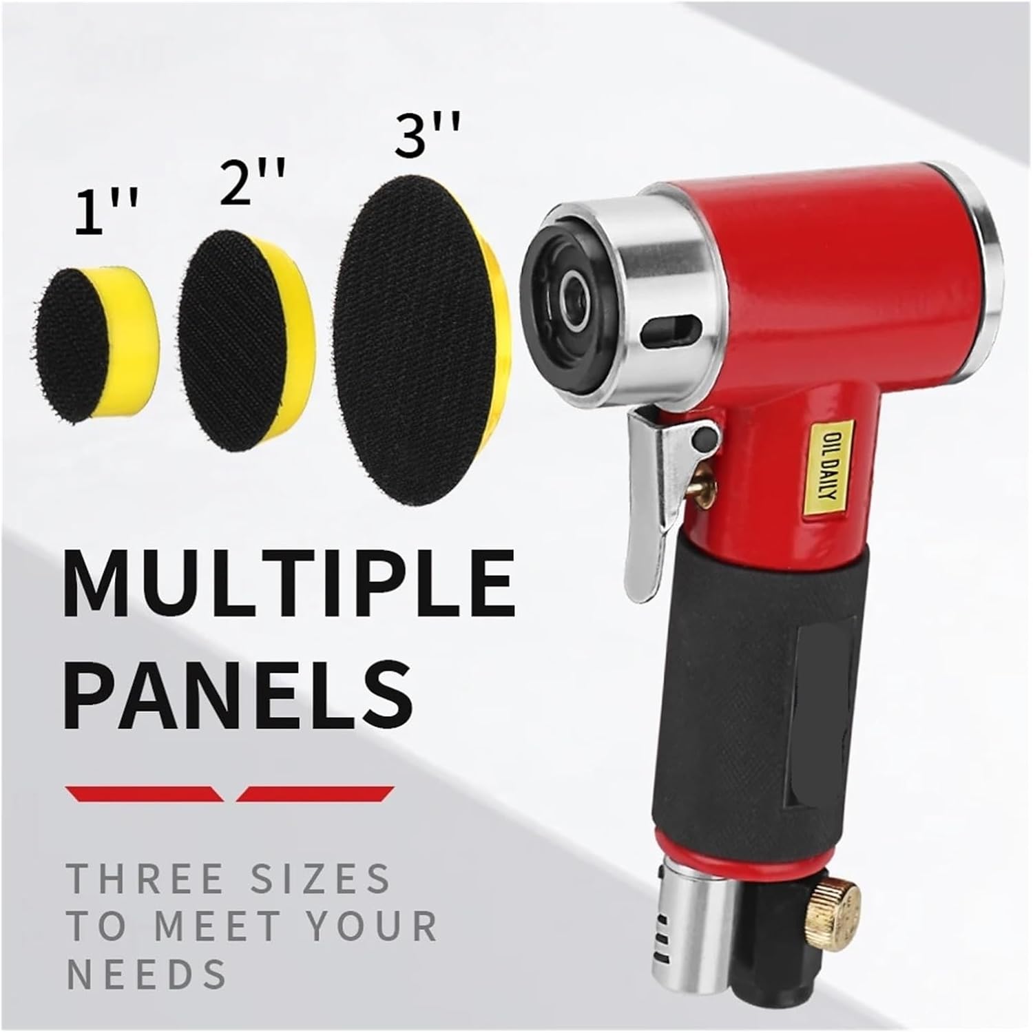 Random Orbit Air Sander Mini Pneumatic Grinding Machine For Car Polishing High Speed Powered Sanding Polisher(Red Sander 36pcs)
