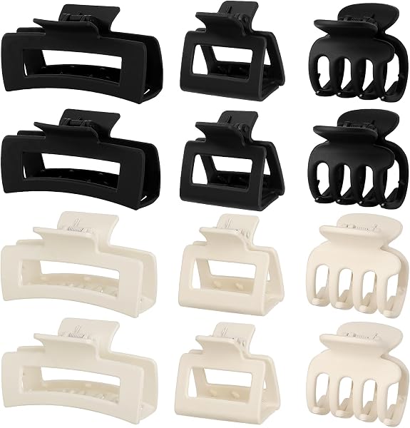SMKSL 12 Pcs Hair Claw Clips for Women & Girls 3 Styles Hair Accessories