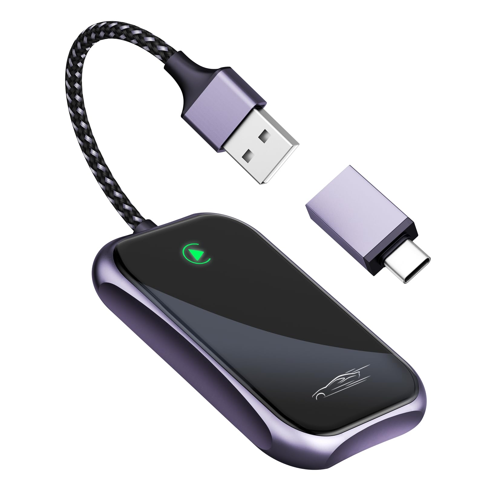 Wireless Carplay Adapter, 2025 Upgrade Converts Wired to Wireless Adapter for iPhone, Auto Connect Dongle for Apple Car Play, Bluetooth No Delay Control for Cars from 2016 and iOS 10+, Black