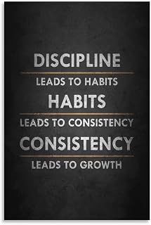 Discipline Habit Consisten Art Inspiration Success Daily Reminder, Office Decoration, Canvas Printing Art Poster Are Used For Room Aesthetics And Decoration 08x12inch(20x30cm)