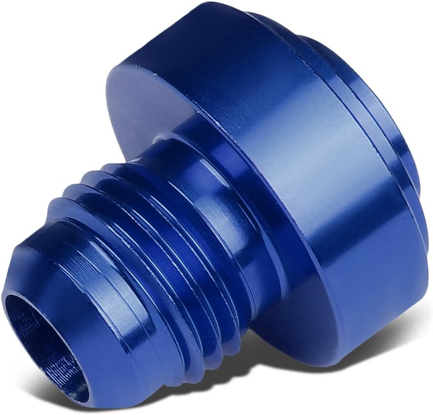 Auto Dynasty 5Pcs 6AN AN-6 Male Thread Straight Weld on Flare Bung Aluminum Anodize Fitting (Blue)