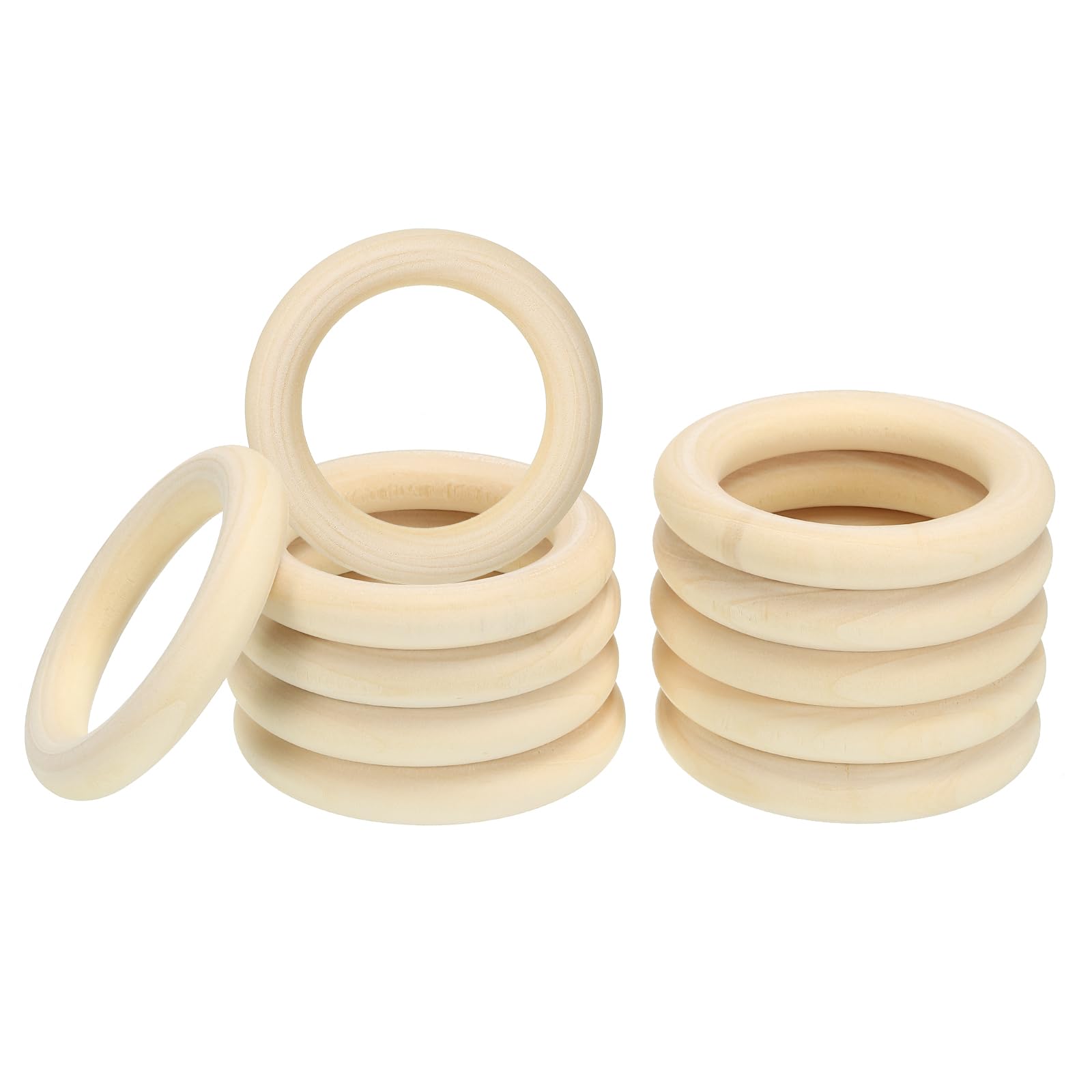 Anneaux en bois 60 mm robustes et lisses pour tissage macramé et bijoux x30