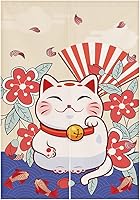 Vista 16 de Cortina japonesa Noren para puerta, tapiz Maneki Neko Lucky Cat para puerta, divisor de habitación, cocina, decoración del hogar, 33 x 47 pulgadas